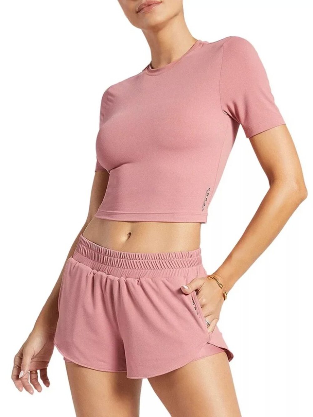 Koral Alice Crepe Low Rise Pocket Running Tennis Shorts Dusty Rose S NWT